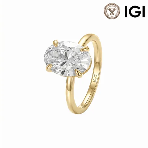 925 Sterlingsilber Minimalistisch Ovaler Laborgezüchteter Diamant Ring Für Damen Gold Silber Plattiert Stapelbarer Verlobungsring Feiner Schmuck