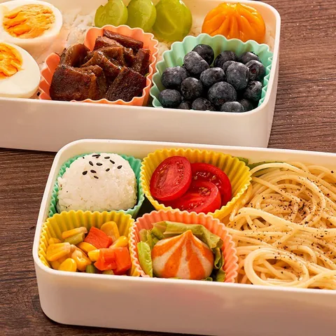 Moule à Gâteau en Silicone Réutilisable Rond Bord Ondulé Caissettes à Muffin Moules de Cuisson Pour Bento Boîte à Déjeuner Diviseur d'Aliments Outil de Pâtisserie Cuisine