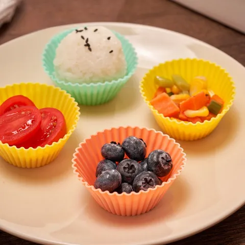 Moule à Gâteau en Silicone Réutilisable Rond Bord Ondulé Caissettes à Muffin Moules de Cuisson Pour Bento Boîte à Déjeuner Diviseur d'Aliments Outil de Pâtisserie Cuisine