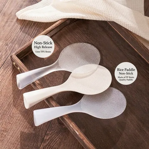 Modern Minimalistisch Kunststoff Reislöffel Vertikal Antihaft Transparent Weiß Stehbar Kochlöffel Verdickt Reisschaufel Küchengeschirr Heimbedarf