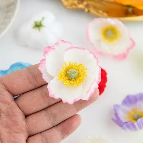 Artificial Silk Poppy Flower Heads DIY Craft Accessories Retro Wedding Party Home Decoration Floral Supplies