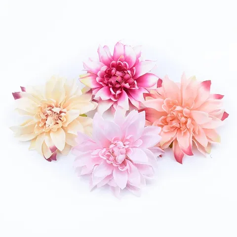 Artificial Dahlia Flower Heads Silk Fake Flowers For Home Decoration Photography Props Wedding Hanfu DIY Crafts