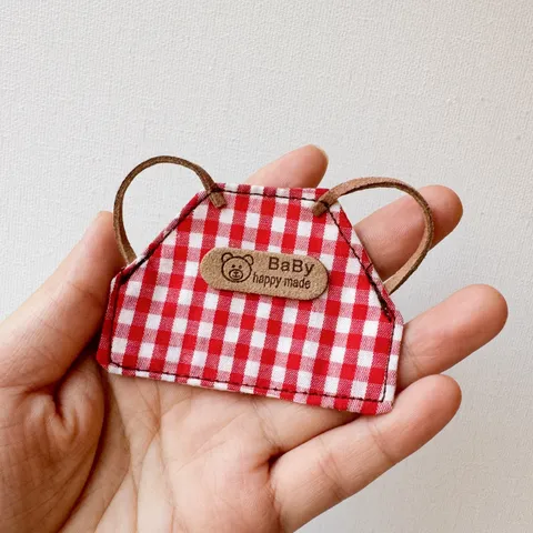 Mini Doll Apron DIY Plaid Striped Denim Doll Clothes Miniature Doll Costume Accessory Handmade Fashion Cute Outfit
