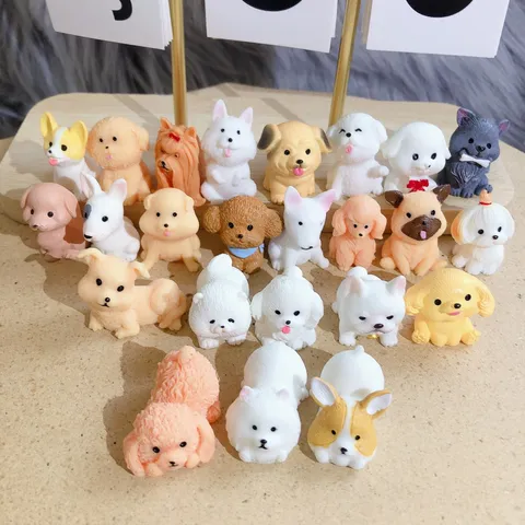Cute Puppy Resin Charms Miniature Dog Figurines Simulation Animal Craft Accessories For Phone Case DIY Decoration
