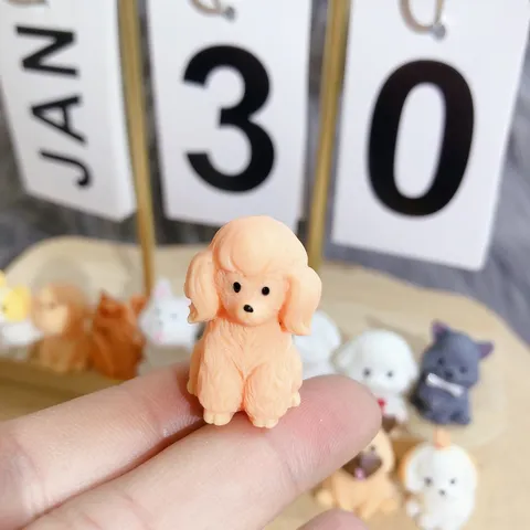 Cute Puppy Resin Charms Miniature Dog Figurines Simulation Animal Craft Accessories For Phone Case DIY Decoration