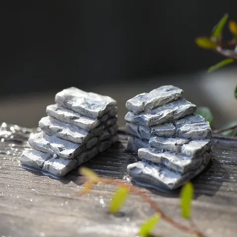Microlandschap Hars Stenen Trappen Miniatuur Trap Ornament Creatieve Potplant Terrarium Decor Veltuin DIY Ambacht