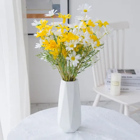 Artificial Daisy Flower Bouquet Silk Floral Arrangement For Home Decor Wedding Party Photography Props Interior Decoration