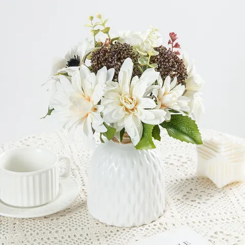 Artificial Silk Black Eyed Susan Flower Bouquet Fake Floral Arrangement For Home Wedding Party Decor Photography Props