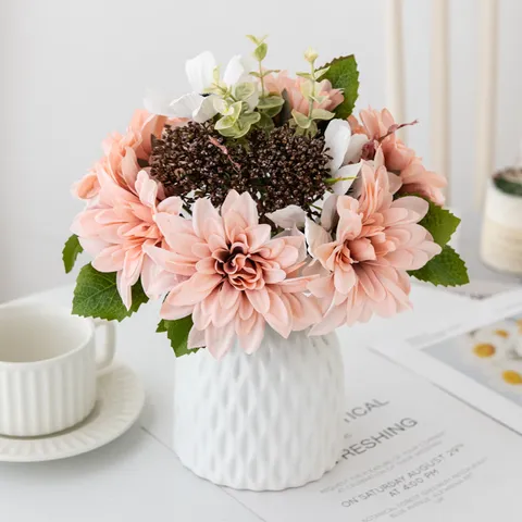 Artificial Silk Black Eyed Susan Flower Bouquet Fake Floral Arrangement For Home Wedding Party Decor Photography Props
