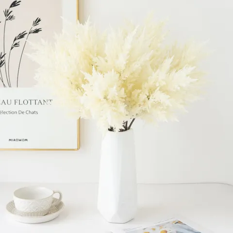 Artificial Pampas Grass Dried Flowers Bouquet Nordic Style Floral Arrangement For Home Wedding Party Decor