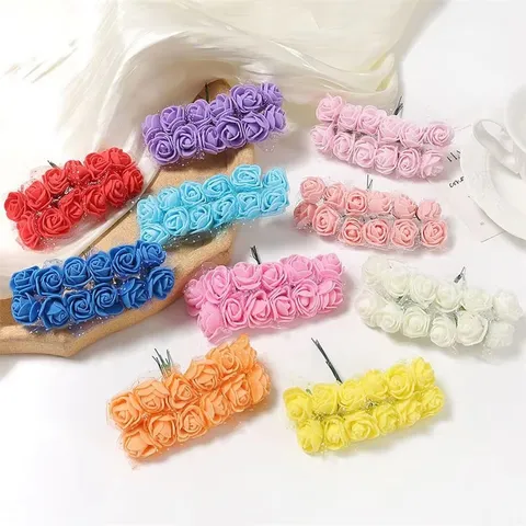 Künstliche Rosen Schaumstoff Blumenköpfe Mit Spitzenborte Für Hochzeit Party Gastgeschenk Box Kranz DIY Handwerk Blumen Dekoration