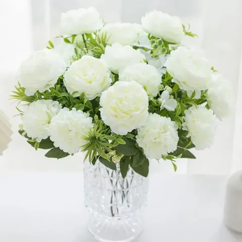 Kunstzijde Pioenroos Hortensia Bloemboeket Nep Bloemstuk Voor Thuis Bruiloft Feest Decor