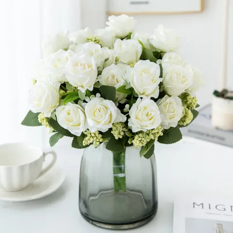 Kunstmatige Rozen Bloemboeket Zijden Nep Bloemen Voor Bruiloft Huis Tafeldecoratie Feest Bloemschikken