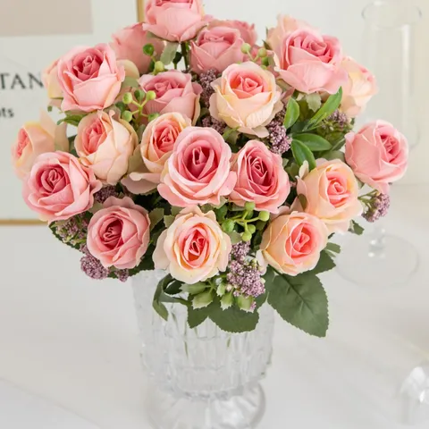 Kunstmatige Rozen Bloemboeket Zijden Nep Bloemen Voor Bruiloft Huis Tafeldecoratie Feest Bloemschikken