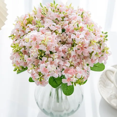 Artificial Hyacinth Flower Bouquet 5 Heads Silk Flowers For Wedding Party Home Decor Photography Props Floral Arrangement