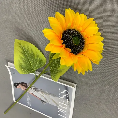 Tournesol Artificiel Branche Unique Fleur En Soie Pour Salon Maison Mariage Fête Décoration Accessoire De Photographie Jaune