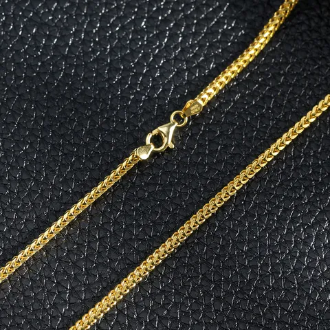 Collar De Cadena Franco De Plata De Ley 925 Minimalista Para Mujer Gargantilla Con Cierre Geométrico Galvanizado Cadena Para Suéter Regalo De Joyería