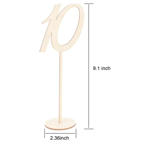 Wooden Table Number Signs Boxwood Digital Table Numbers With Base For Wedding Party Home Decor Modern Minimalist