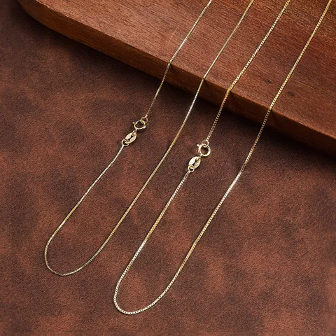 Collana Minimalista a Catena Box in Argento Sterling 925 Solo Chiusura Senza Ciondolo Girocollo Sottile per Creazione Gioielli Fai da Te Catena Base da Donna