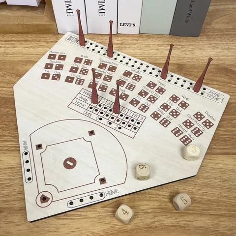 Hölzernes Baseball-Brettspiel Tischinteraktives Spielzeug Kiefernholz Würfelset Familienparty Unterhaltung Strategie Brettspiel