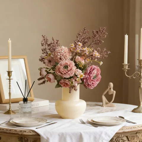 Kunstzijde Rozen Bloemenboeket Realistisch Bloemstuk Voor Huisdecoratie Hotel Bruiloft Feest Decoratie