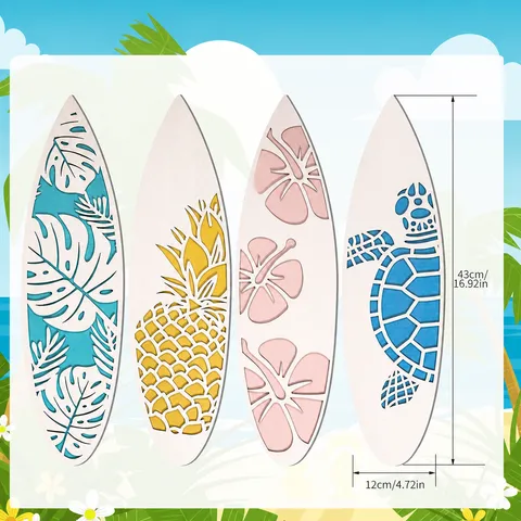 Wooden Surfboard Wall Hanging Sign Tropical Beach Decor Summer Party Wooden Craft Ornament For Home Wall Decoration
