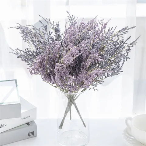 Künstliche Seide Lavendel Und Schleierkraut Einzelner Zweig Künstliche Blumen Für Zuhause Küche Wohnzimmer Tisch Vase Dekor