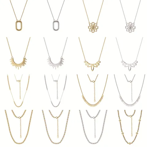 Echtes 925 Sterlingsilber Anhänger Halskette Für Damen Hohl Blume Geometrische Kreuz Kette Choker Leicht Luxus Nische Schmuck Geschenk