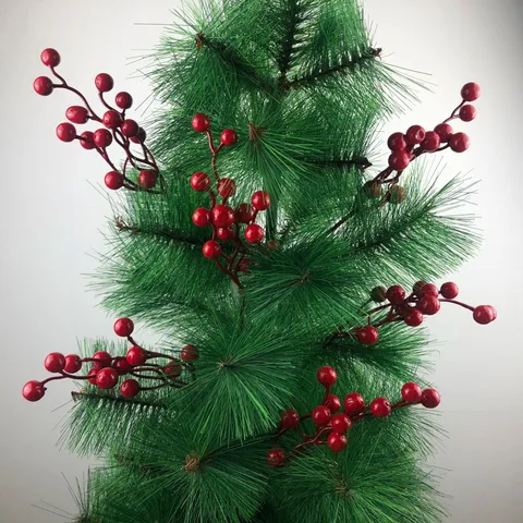 Festivo Steli di Bacche Rosse Artificiali in Schiuma Decorazione per Albero di Natale Ramo di Bacche di Agrifoglio Finto Picchi Floreali Ornamento per la Decorazione della Casa della Festa