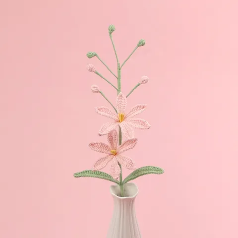 Handgehäkelte Mars Orchidee Gestricktes Garn Künstlicher Blumenstiel Nordischer Ins Stil Tischplatte Hausdekoration Falscher Blumenzweig