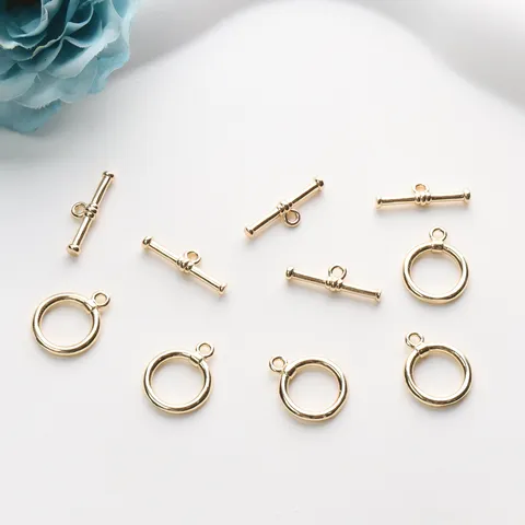 DIY Bijoux Cuivre Rond Fermoir à Bascule T-Bar Connecteur Boucle Pour Collier Bracelet Finition Métal Lisse Accessoires de Création