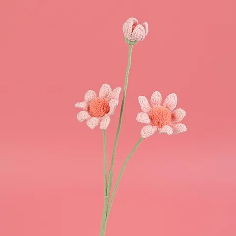 Handgefertigt Gehäkelt Künstliche Gänseblümchen Blume Garn Gewebt Gestrickte Falsche Blume Einzelner Stiel Für Home Office Desktop Dekor Kreatives Geburtstag Geschenk Dekoratives Blumenschmuck