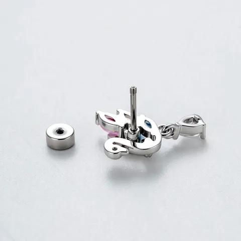 Niche Ontwerp Zwaan Tranendruppel Hanger Titaniumlegering Staaf Oorknopje Voor Kraakbeenpiercing Strass Ingelegde Sieraden Vrouwen