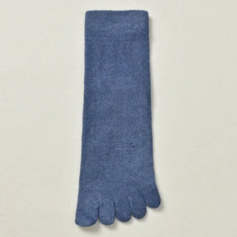 Men Winter Thermal Wool Split Toe Socks Five Finger Athletic Deodorant Solid Color Mid Calf Casual Socks Daily Wear