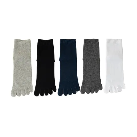 Herren Verdickte Baumwoll Zehensocken Winter Warm Geteilte Zehe Socken Einfarbig Schweißabsorbierend Athletische Fünf Finger Socken