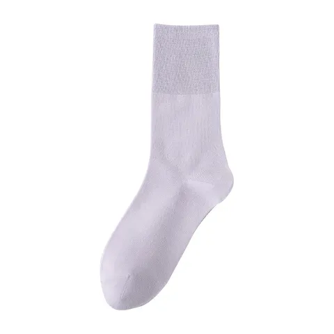 Damen Dünne Atmungsaktive Baumwolle Mid-Calf Stacked Socken Macaron Einfarbig Casual Bequeme Mesh Sommersocken