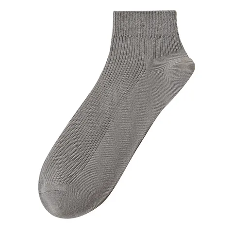 Chaussettes Casual Crew en Coton pour Hommes Anti-Odeur Pointe Sans Coutures Respirantes Couleur Unie Sport Business