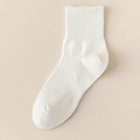 Damen Casual Baumwolle Wadenlange Socken Atmungsaktives Mesh Einfarbig Leicht Frühlings- und Herbstmode