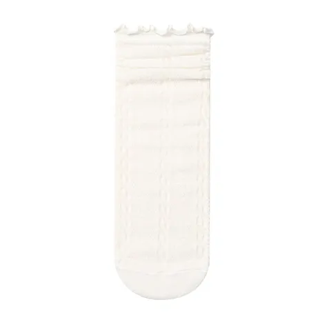 Calze a Tubo Medio Impilabili da Donna Cotone a Rete Traspirante Casual Tinta Unita Bordo Arricciato Moda