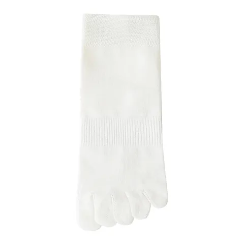 Women's Pure Cotton Five Finger Crew Socks Solid Color Split Toe Anti Slip