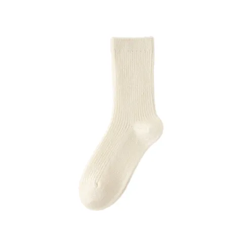 Damen Winter Warme Kaninchenhaar Crew Socken Verdickte Thermische Einfarbige Slouch Socken Weiche Bequeme Tägliche Kleidung