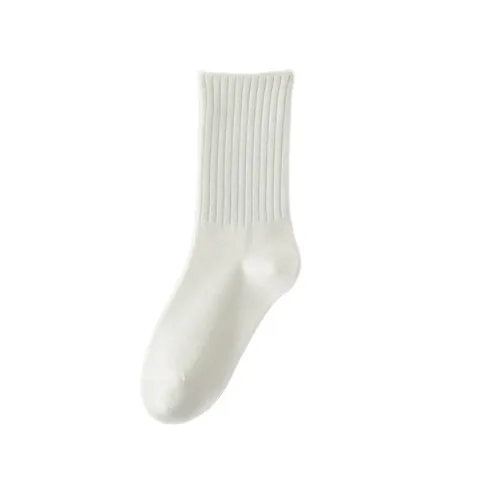 Damen Einfarbig Wadenlange Socken Reine Baumwolle Hohe Elastizität Gerippt Atmungsaktiv Lässig Frühling Herbst