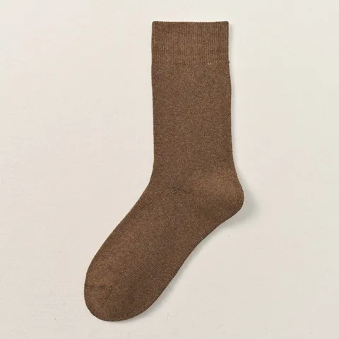 Herren Winter Verdickte Frottee Crew Socken Einfarbig Business Casual Bequem Atmungsaktiv Schweißabsorbierend Baumwolle Socken