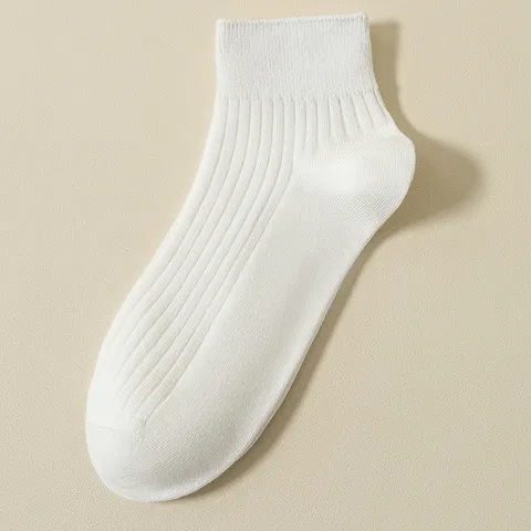Damen Baumwolle Crew Socken Frühling Herbst Winter Einfarbig Gerippt Lässig Atmungsaktiv Weich Bequem Tägliche Socken