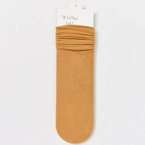 Damen Casual Baumwolle Einifarbig Slouch Socken Dünn Atmungsaktiv Gerollter Bündchen