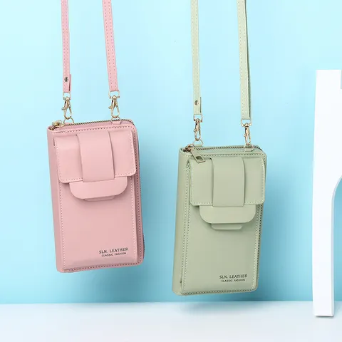 Borsa per Cellulare da Donna in Pelle di Poliuretano Tracolla Piccola Borsa a Spalla Moda Portafoglio Minimalista per Viaggi Quotidiani