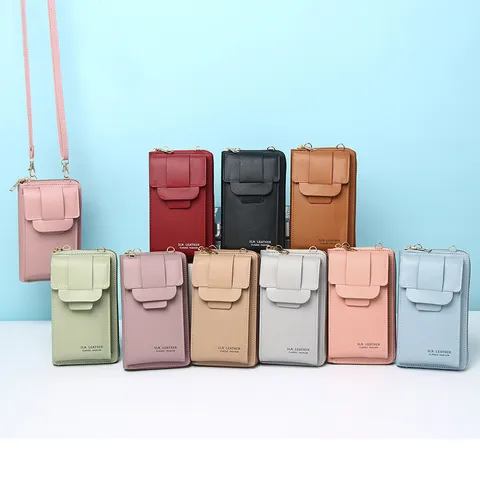 Borsa per Cellulare da Donna in Pelle di Poliuretano Tracolla Piccola Borsa a Spalla Moda Portafoglio Minimalista per Viaggi Quotidiani