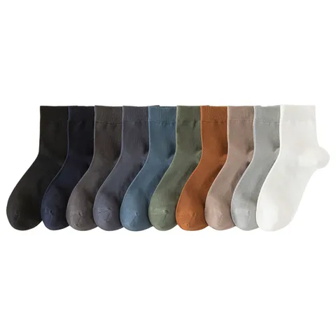 Herren Atmungsaktive Mesh Baumwolle Wadenlange Socken Anti-Geruch Schweißableitend Einfarbig Lässig Frühlings- Sommer-Socken