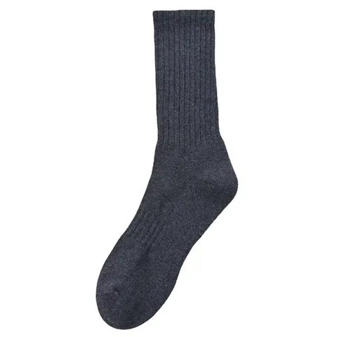 Herren Verdickte Frotteeboden Baumwolle Wadenlange Socken Einfarbig Schweißabsorbierend Geruchshemmend Handgenäht Winter Thermosocken