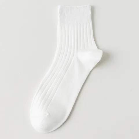 Herren Baumwolle Crew Socken Atmungsaktiv Einfarbig Gerippt Lässig Sport Socken